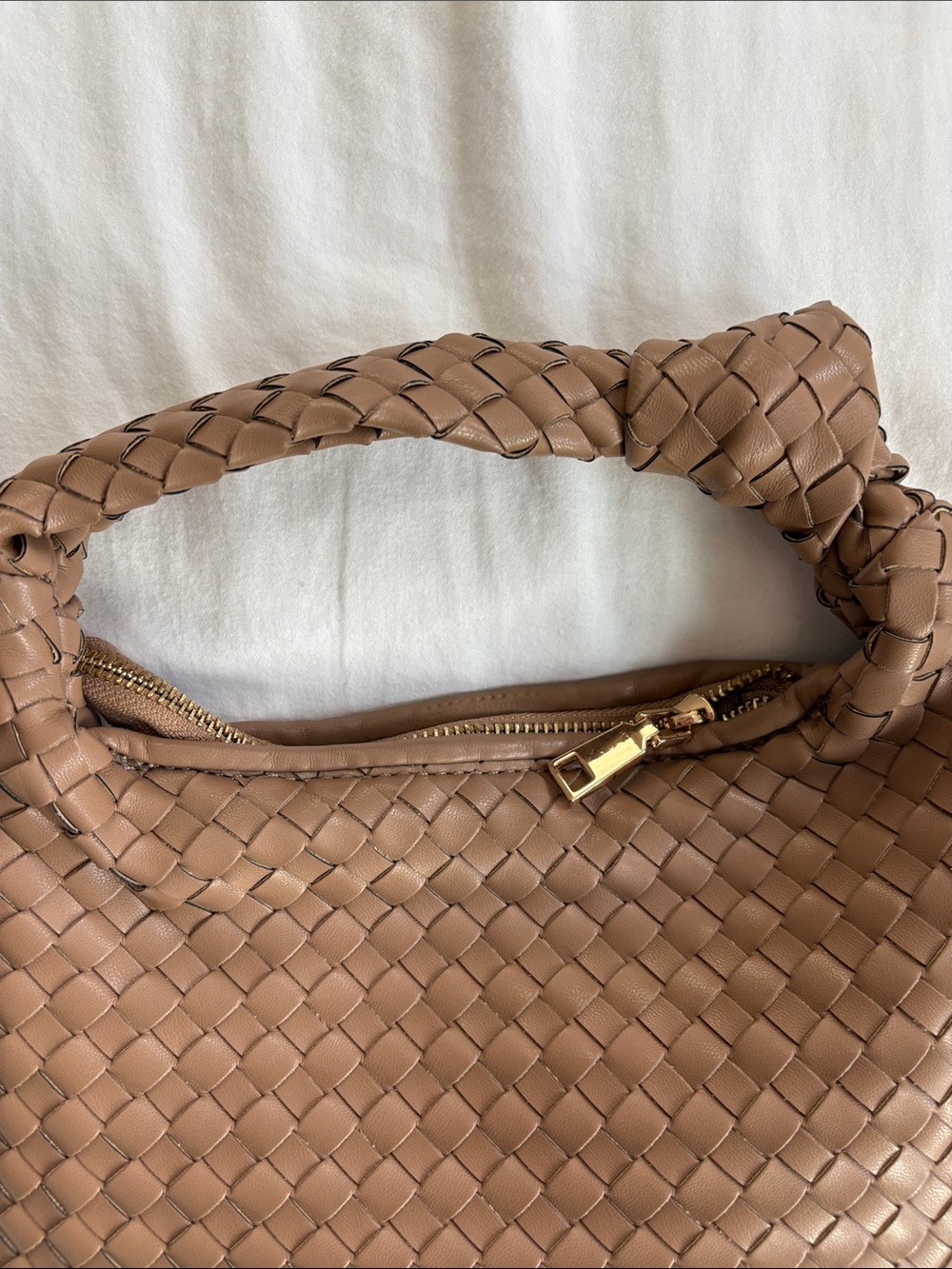 Anthropologie Braided Hobo Bag in Taupe Brown - Picture 2 of 3